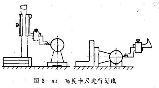 高度游標(biāo)卡尺進(jìn)行劃線 高度游標(biāo)卡尺