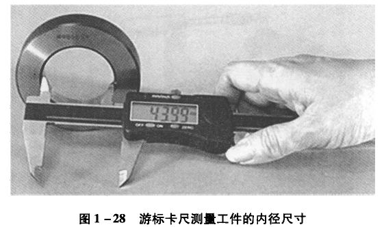 游標(biāo)卡尺測(cè)量工件的內(nèi)徑尺寸 游標(biāo)卡尺